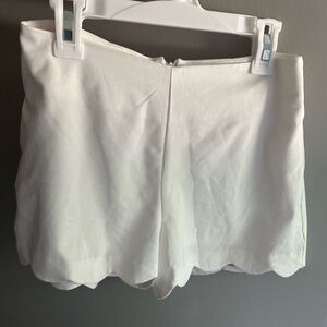 White Scalloped Shorts